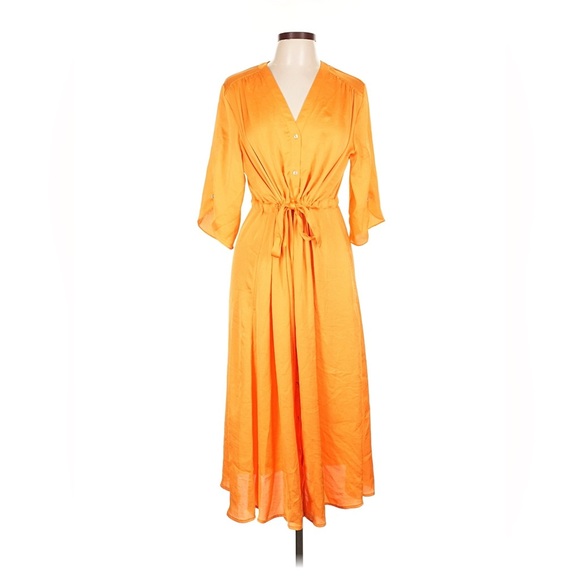 NIC+ZOE Vibrant Orange Flutter Sleeve Dress EUC - Picture 2 of 7